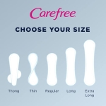 Carefree Acti-Fresh Thong Panty Liner Unscented, Regular, 49ct (Pack of 4) - Image 6