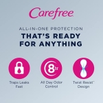 Carefree Acti-Fresh Thong Panty Liner Unscented, Regular, 49ct (Pack of 4) - Image 3