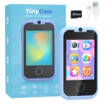 Kids Toy Phone Boys Puzzle Learning Toy, Eltrynic Toddler Touchscreen Smart Phone for 3 4 5 6 7 Year Old Boy, Christmas Birthday Gifts for Children Age 3-7, MP3 Music Player with Dual Camera (Blue)