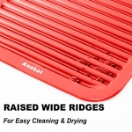 Anaeat 2 Pack Silicone Trivets for Hot Pots and Pans - Heat Resistant Real Silicone Hot Pads for Kitchen Counter, Multi-Purpose & Durable Trivet Mat for Hot Dishes, Jar Opener, Spoon Holder (Red ) - Image 5